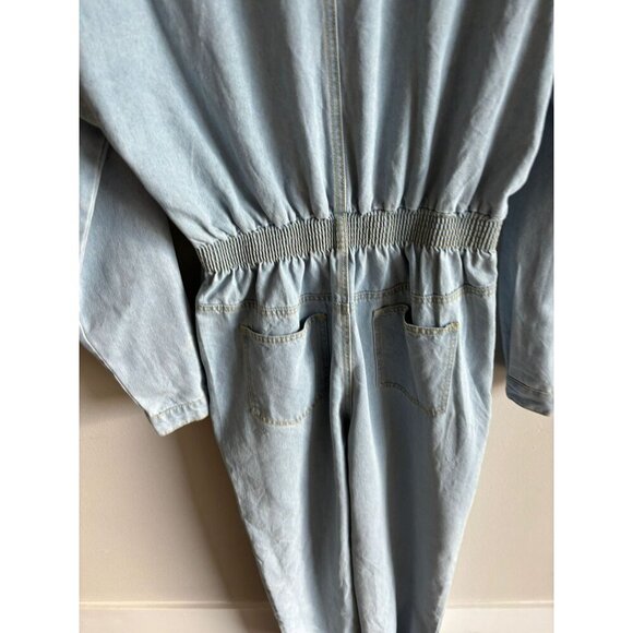 Mable Womens Long Sleeve Button Down Workwear Denim Overalls Jumpsuit Blue Sz M - Picture 7 of 15